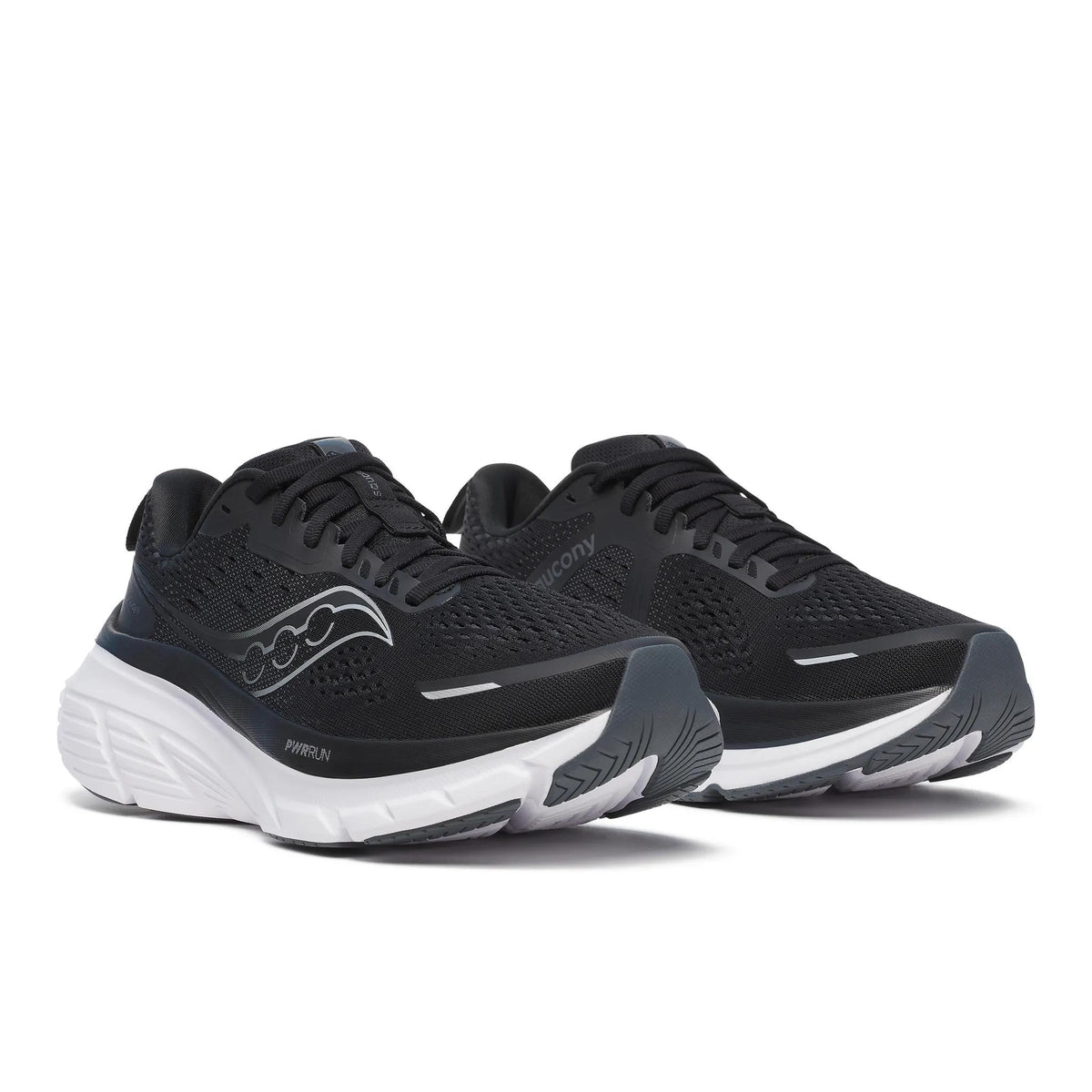 Saucony Women's Guide 18 100 Black/White pair angle