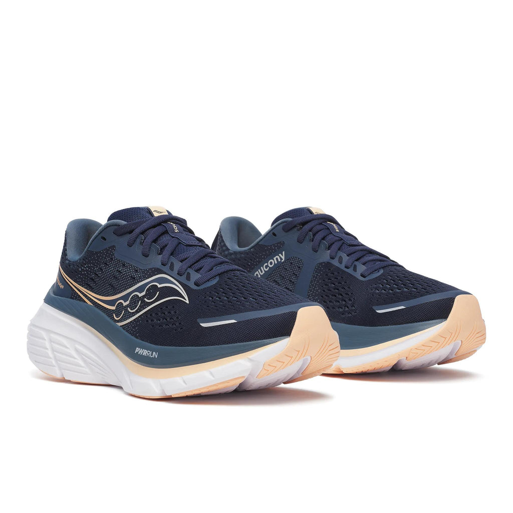 Saucony Women's Guide 18 162 Navy/Apricot pair angle