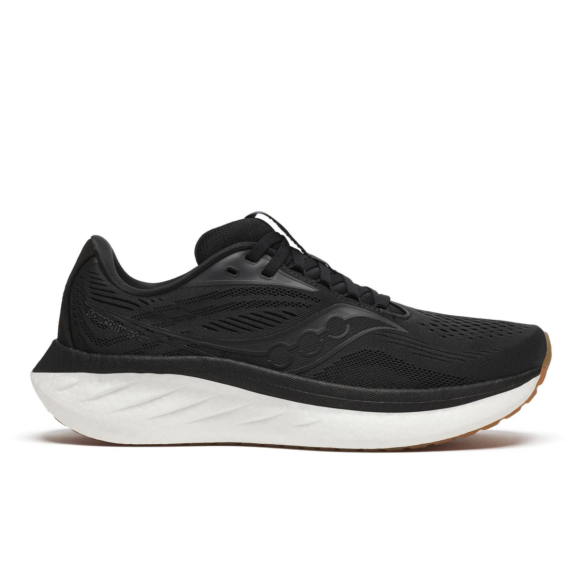 Saucony Women's Ride 18 101 Black/Gum lateral