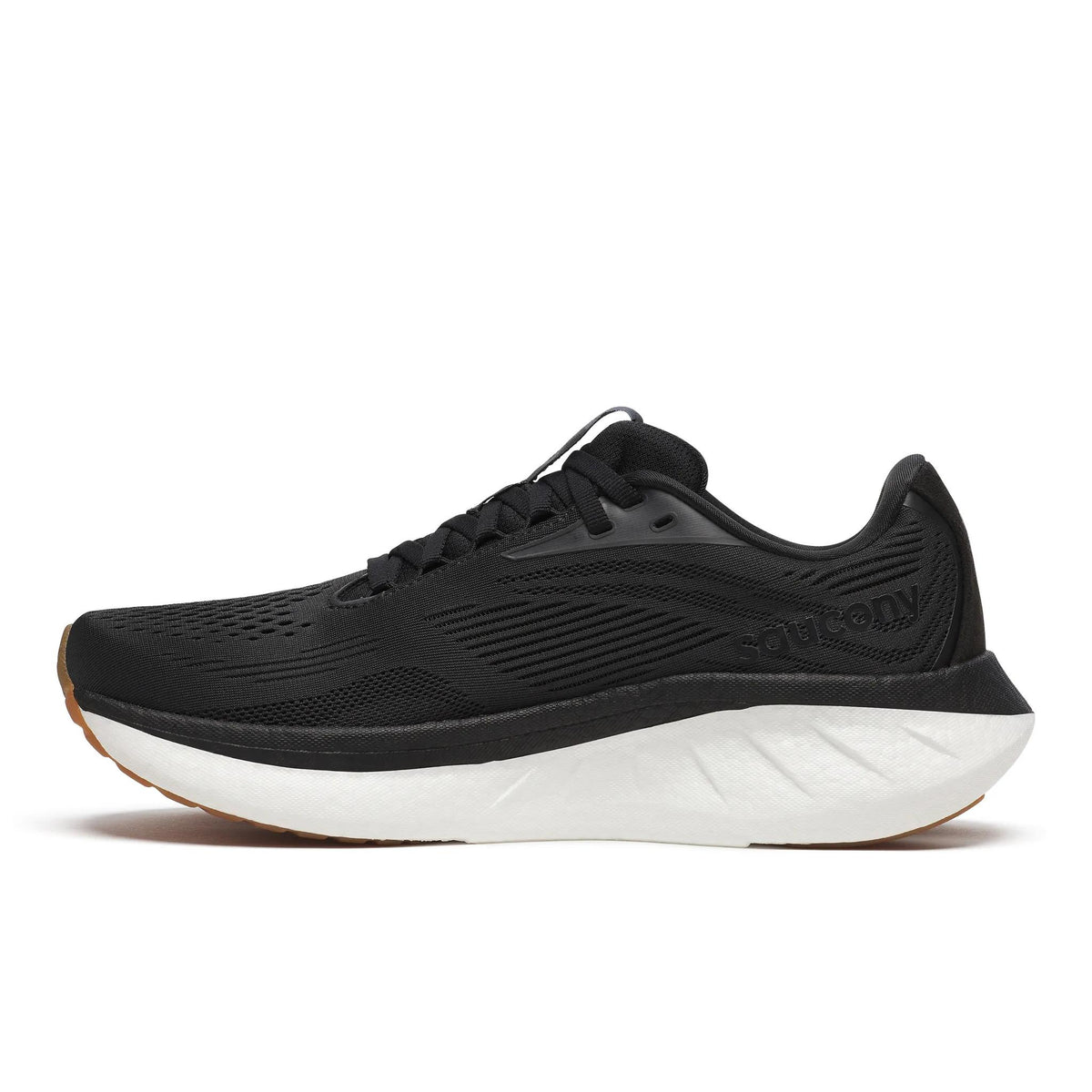 Saucony Women's Ride 18 101 Black/Gum medial
