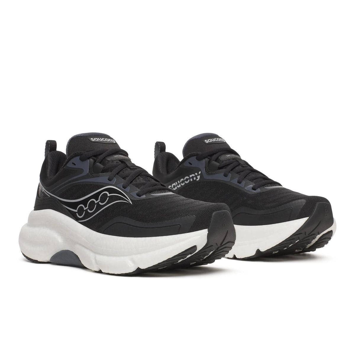 Saucony Women's Omni ST 23 100 Black/Silver pair angle