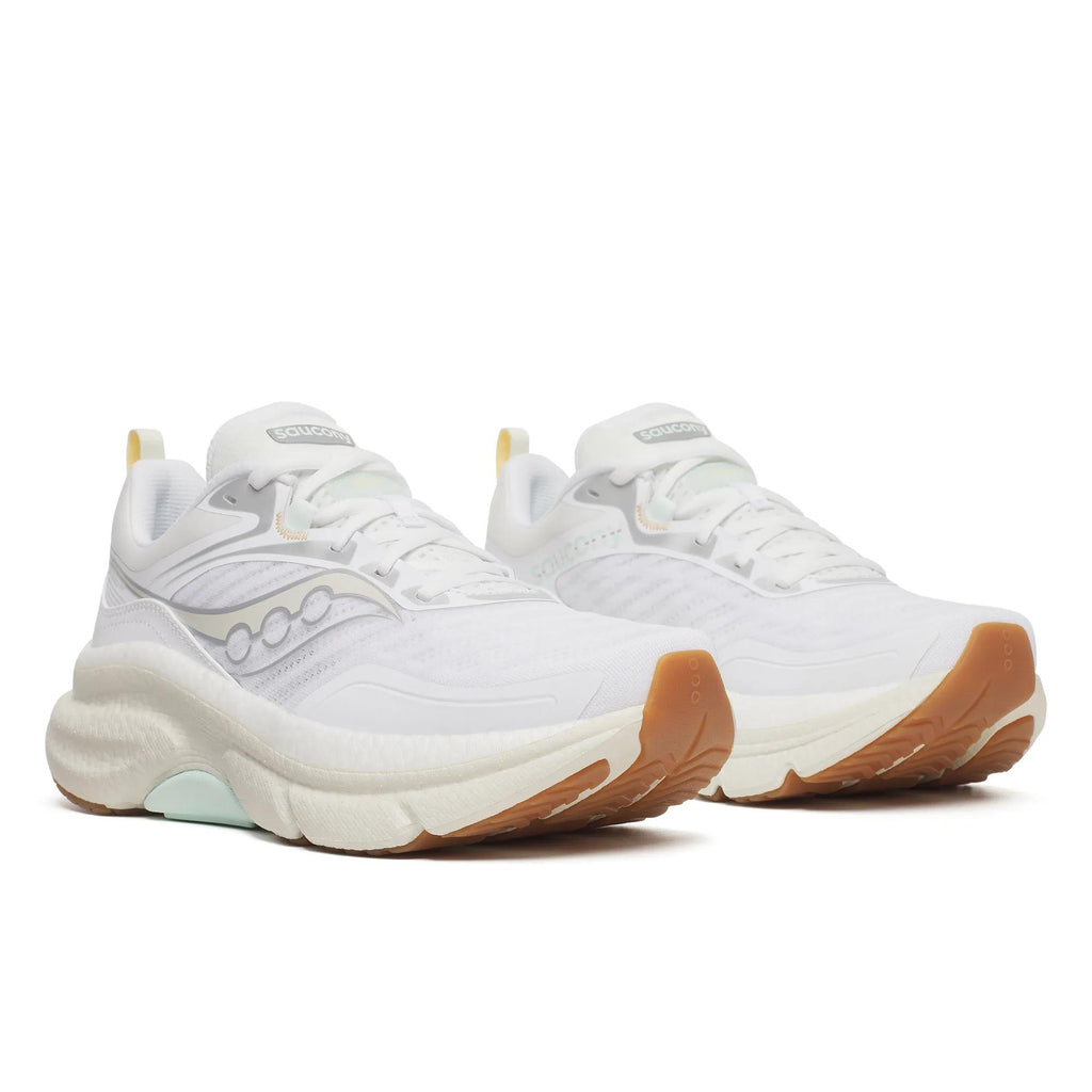Saucony Women's Omni ST 23 104 White/Onyx pair angle