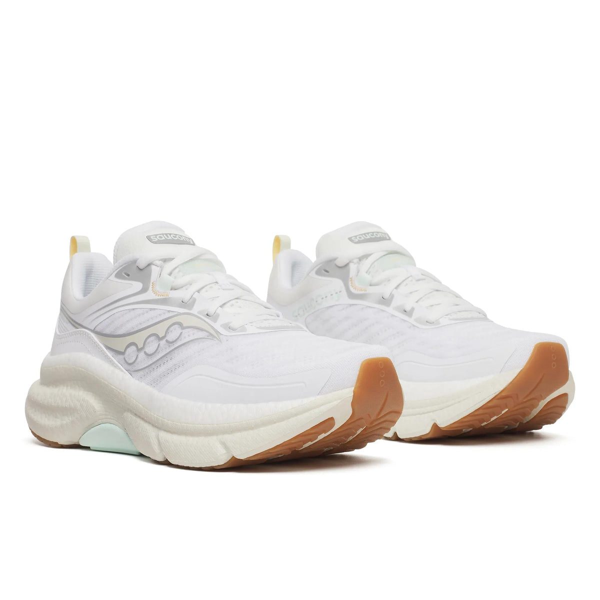 Saucony Women's Omni ST 23 104 White/Onyx pair angle