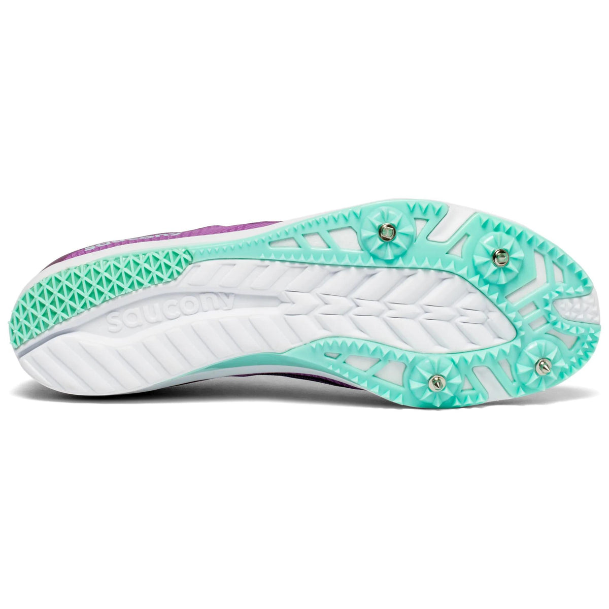 Saucony Women's Endorphin 2 3 Purple/Teal heel