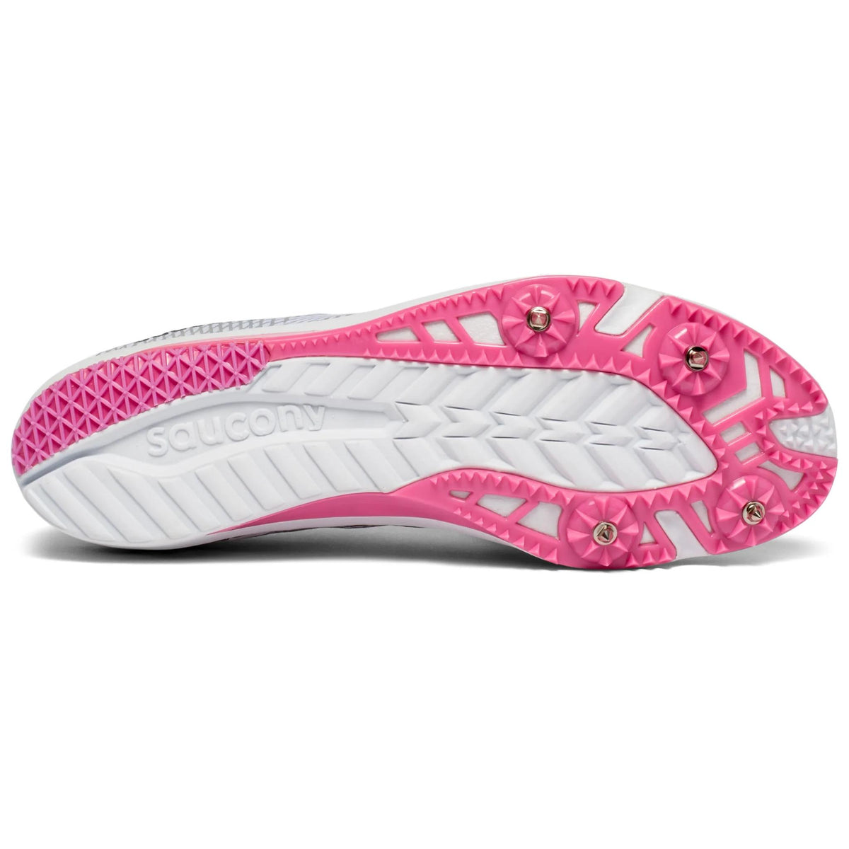 Saucony Women's Endorphin 2 4 Pink/White heel