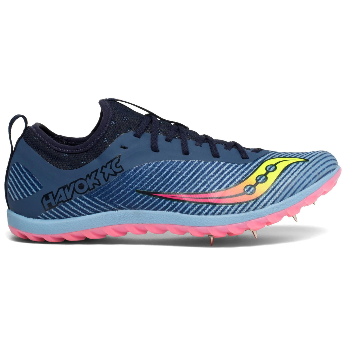 Saucony Women's Havok XC 2 3 Blue/Pink lateral