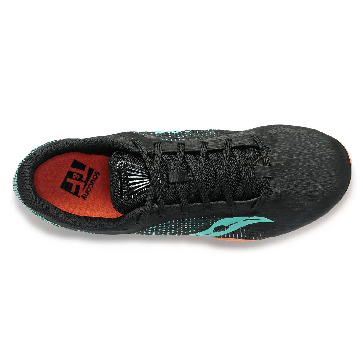Saucony Women's Spitfire 5 26 Black/Cool Mint medial