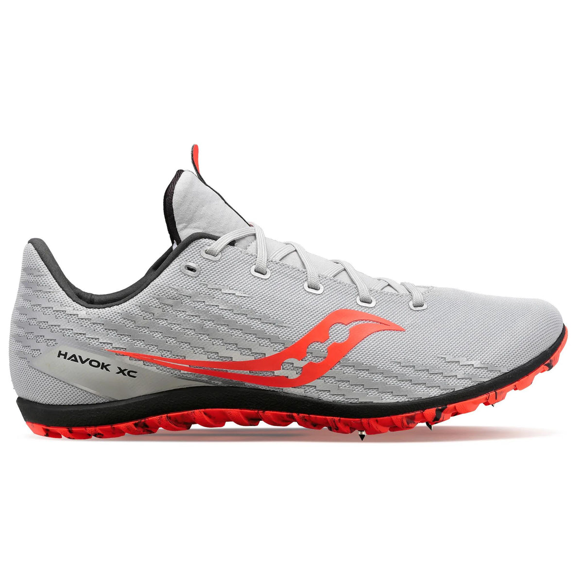Saucony Women's Havok XC 3 85 Gray/Red/Black lateral