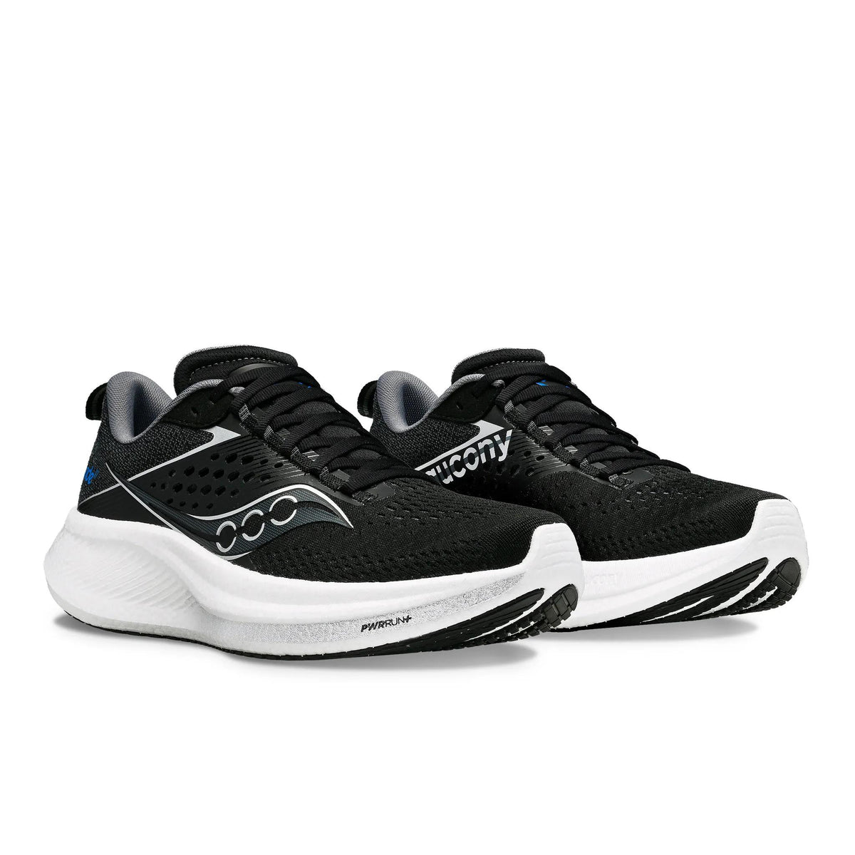 Saucony Men's Ride 17 100 White/Black pair angle