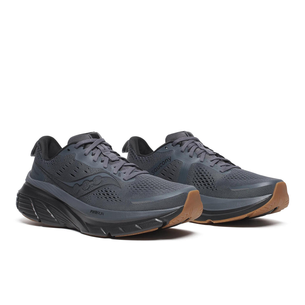 Saucony Men's Guide 18 103 Shadow/Gum pair angle