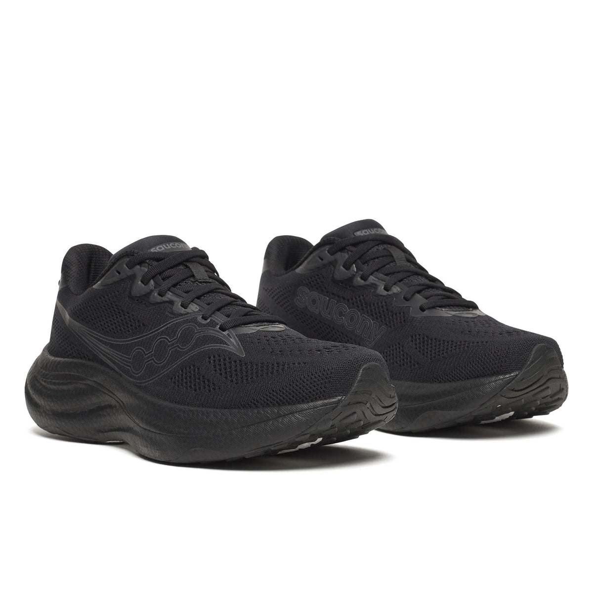 Saucony Men's Ride 19 101 TripleBlack pair angle