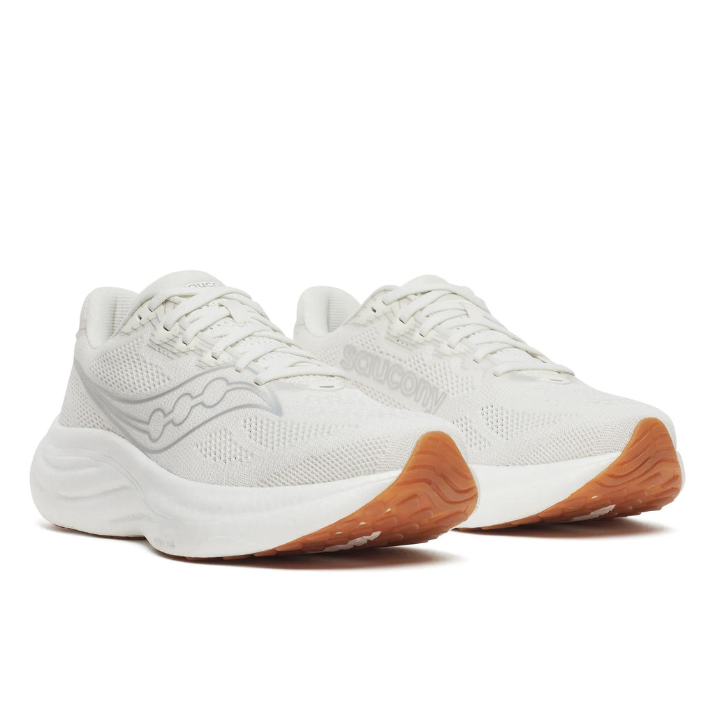 Saucony Men's Ride 19 102 Ivory/Gum pair angle