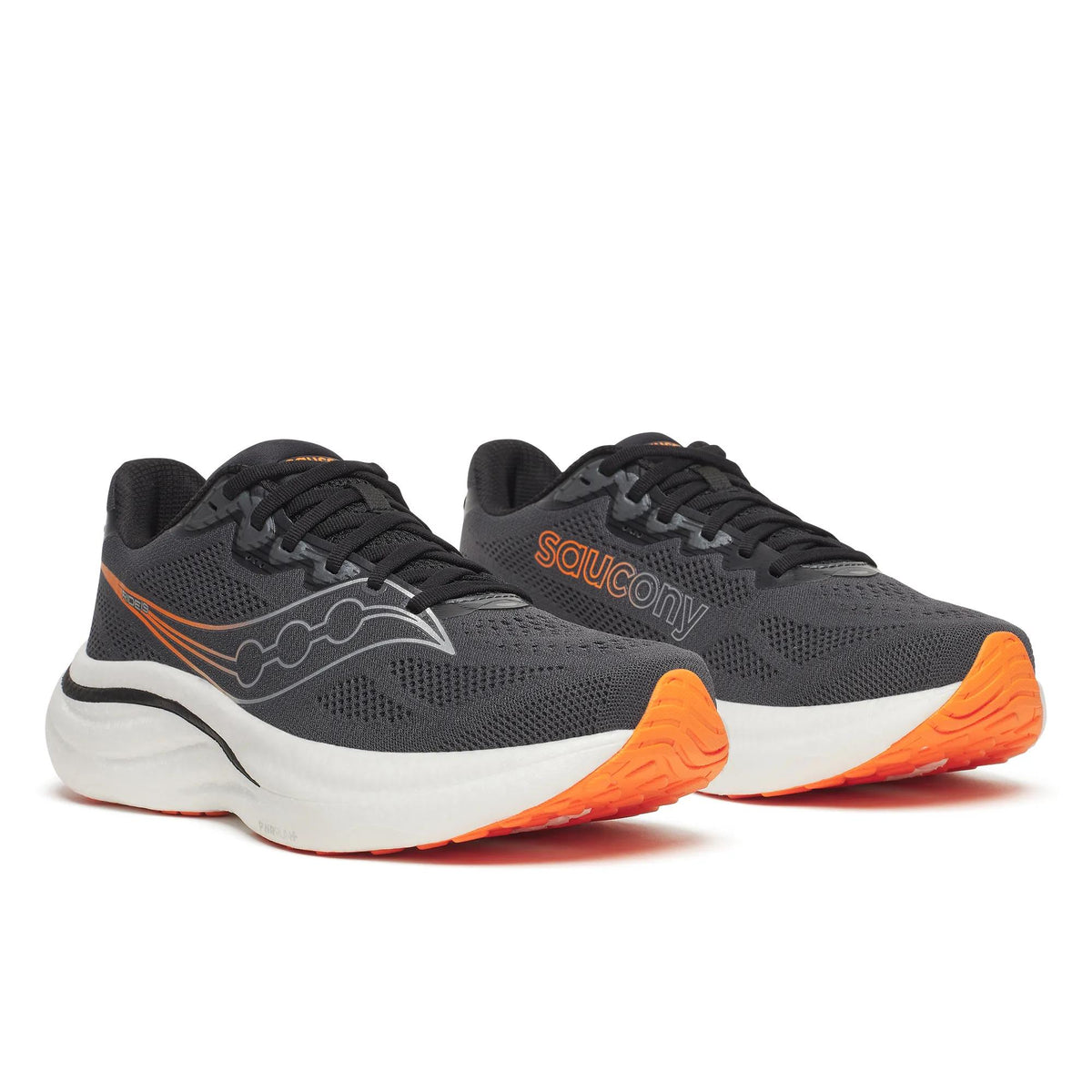 Saucony Men's Ride 19 120 Shadow/Black pair angle