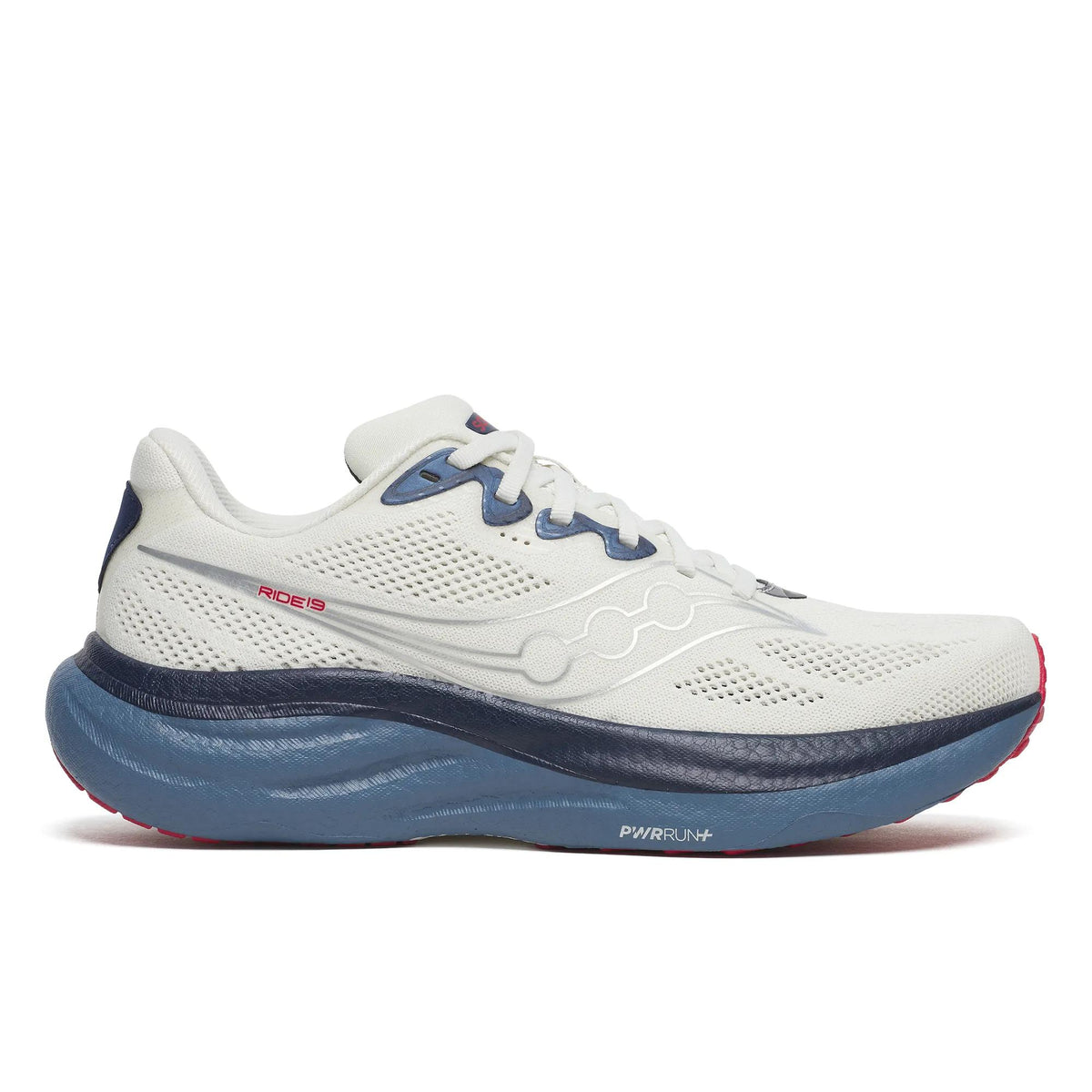 Saucony Men's Ride 19 146 Ivory/Storm lateral