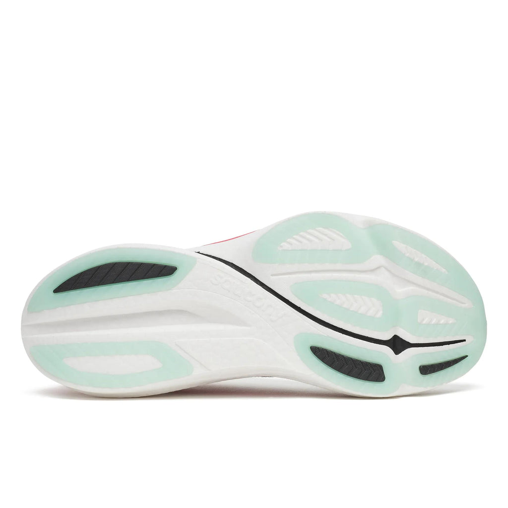 Saucony Men's Endorphin Azura 105 White/Salsa outsole