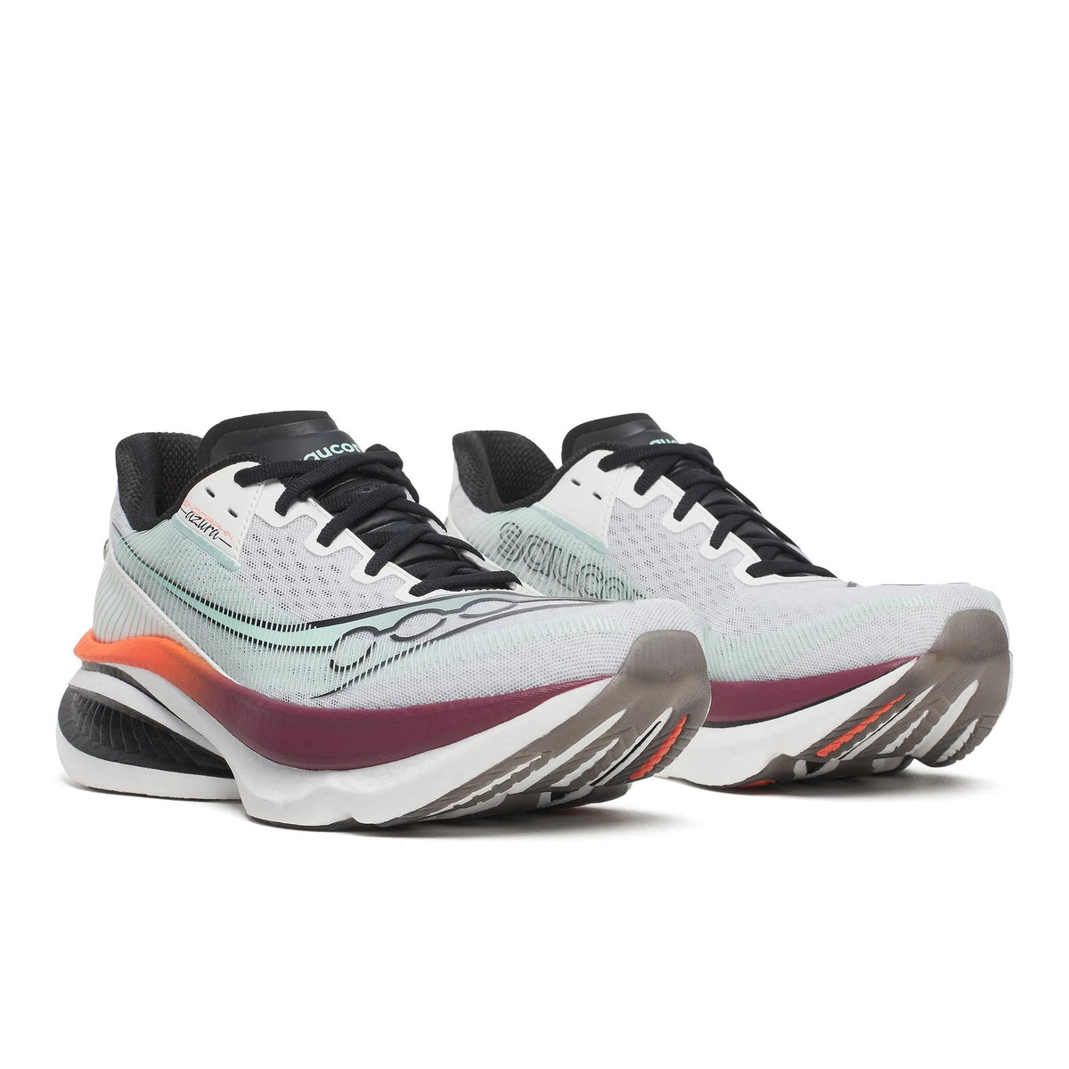 Saucony Men's Endorphin Azura 172 White/Crimson pair angle