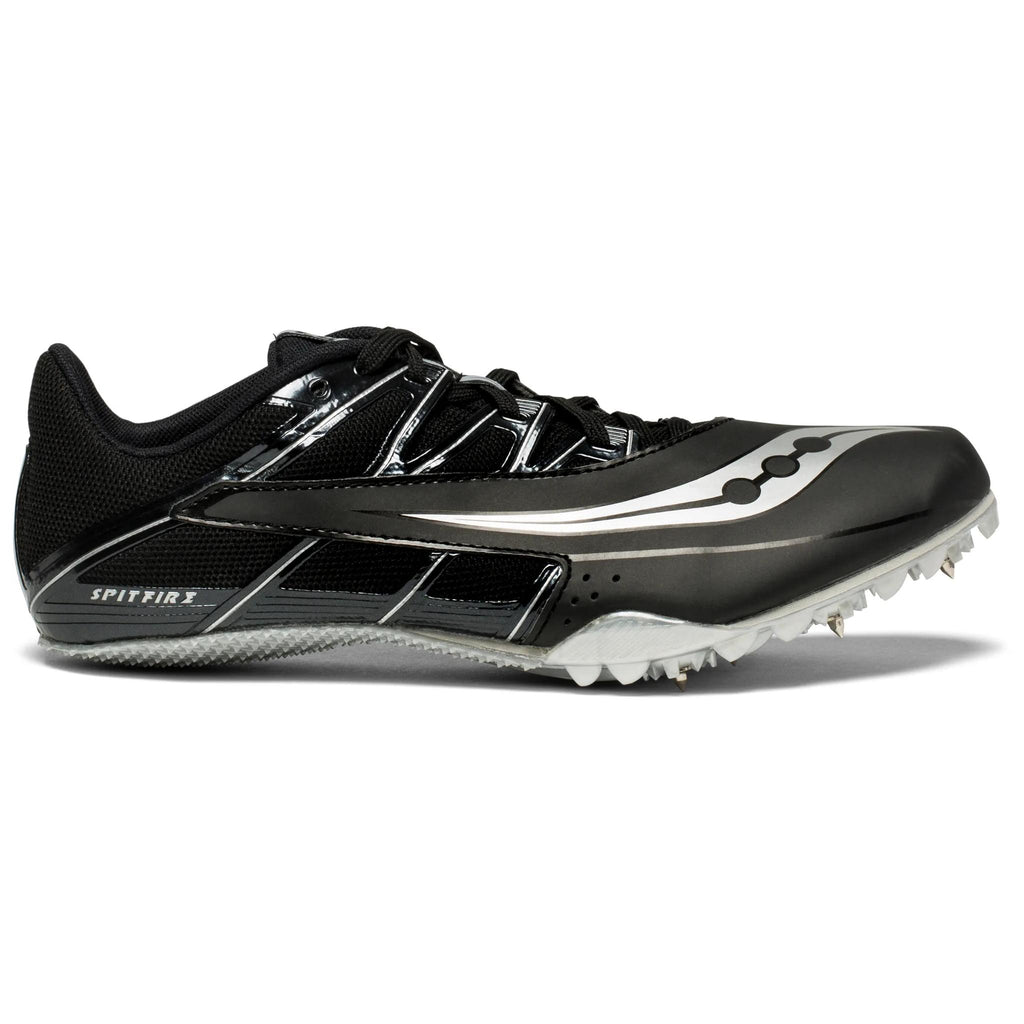 Saucony Men's Spitfire 4 6 Black/Silver lateral