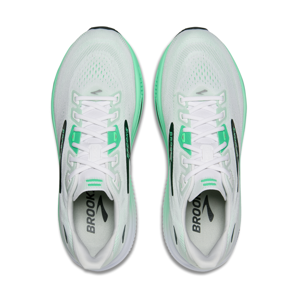 Brooks Men's Ghost 18 183 White/SpringBud/Spruce top