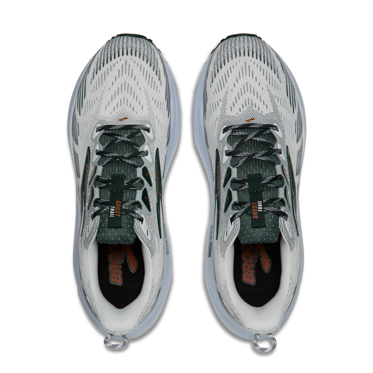 Brooks Men's Ghost Trail 186 White/Grey/Green top
