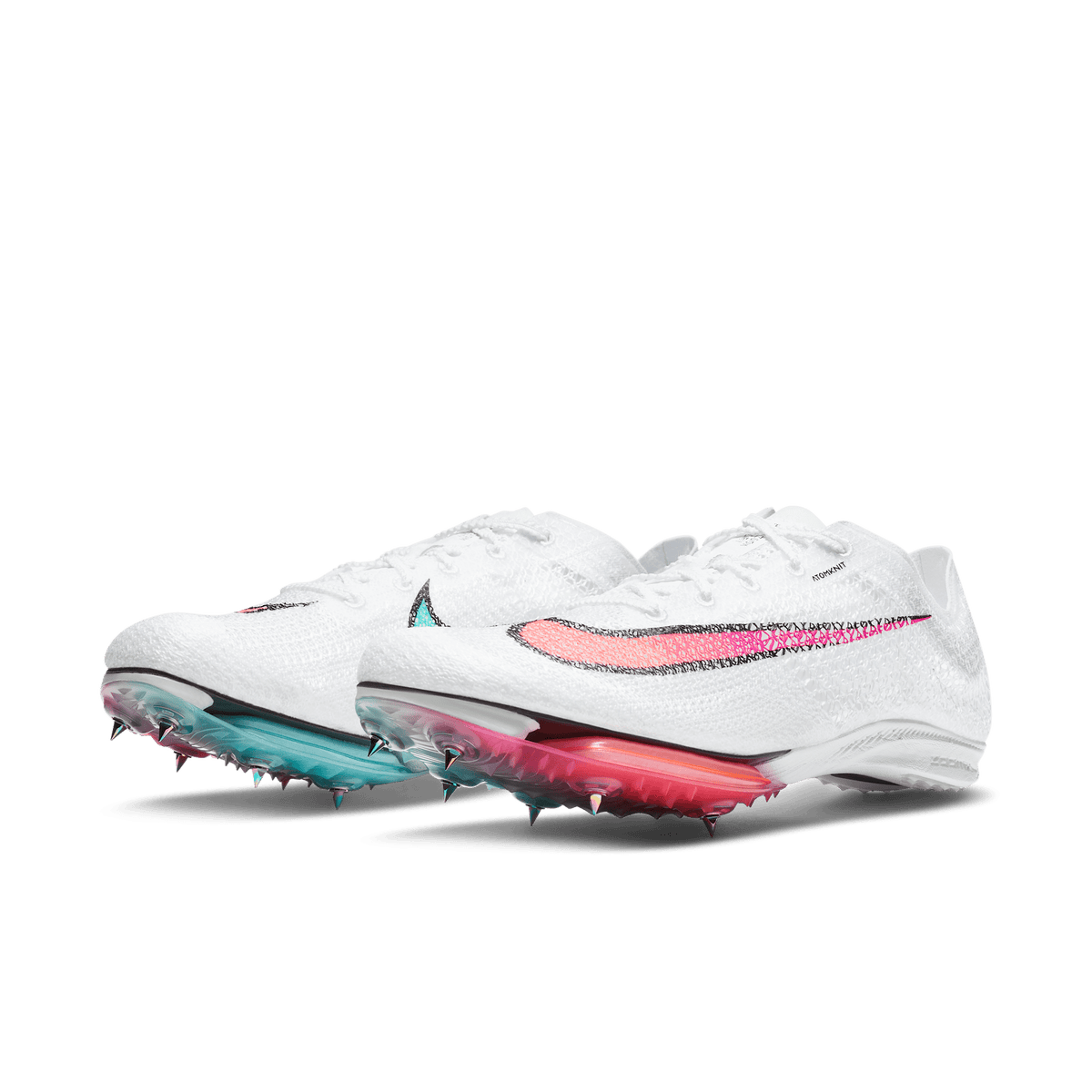 Nike Air Zoom Victory 100 white/red/yellow pair angle