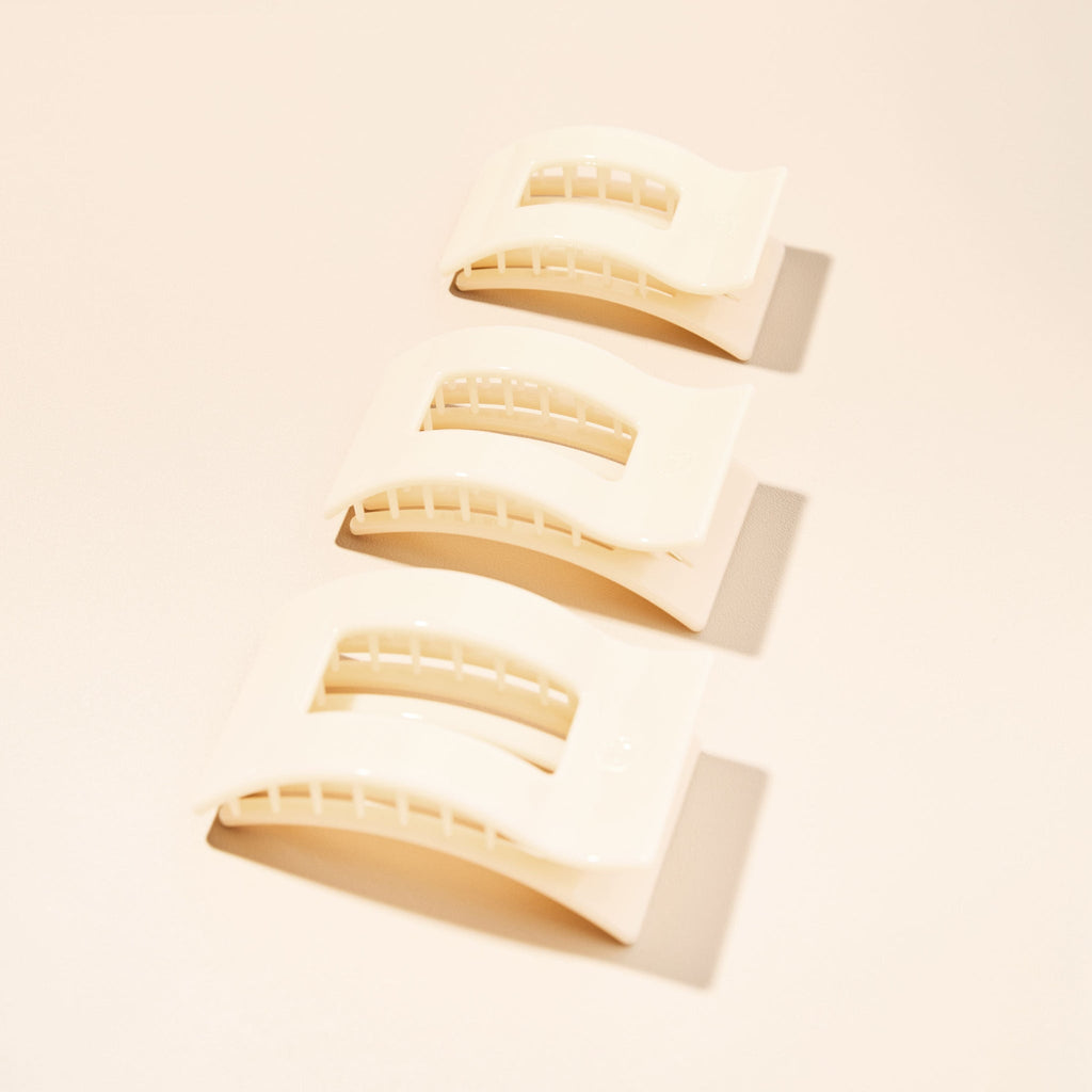 Teleties Flat Rectangle Medium Almond Beige top
