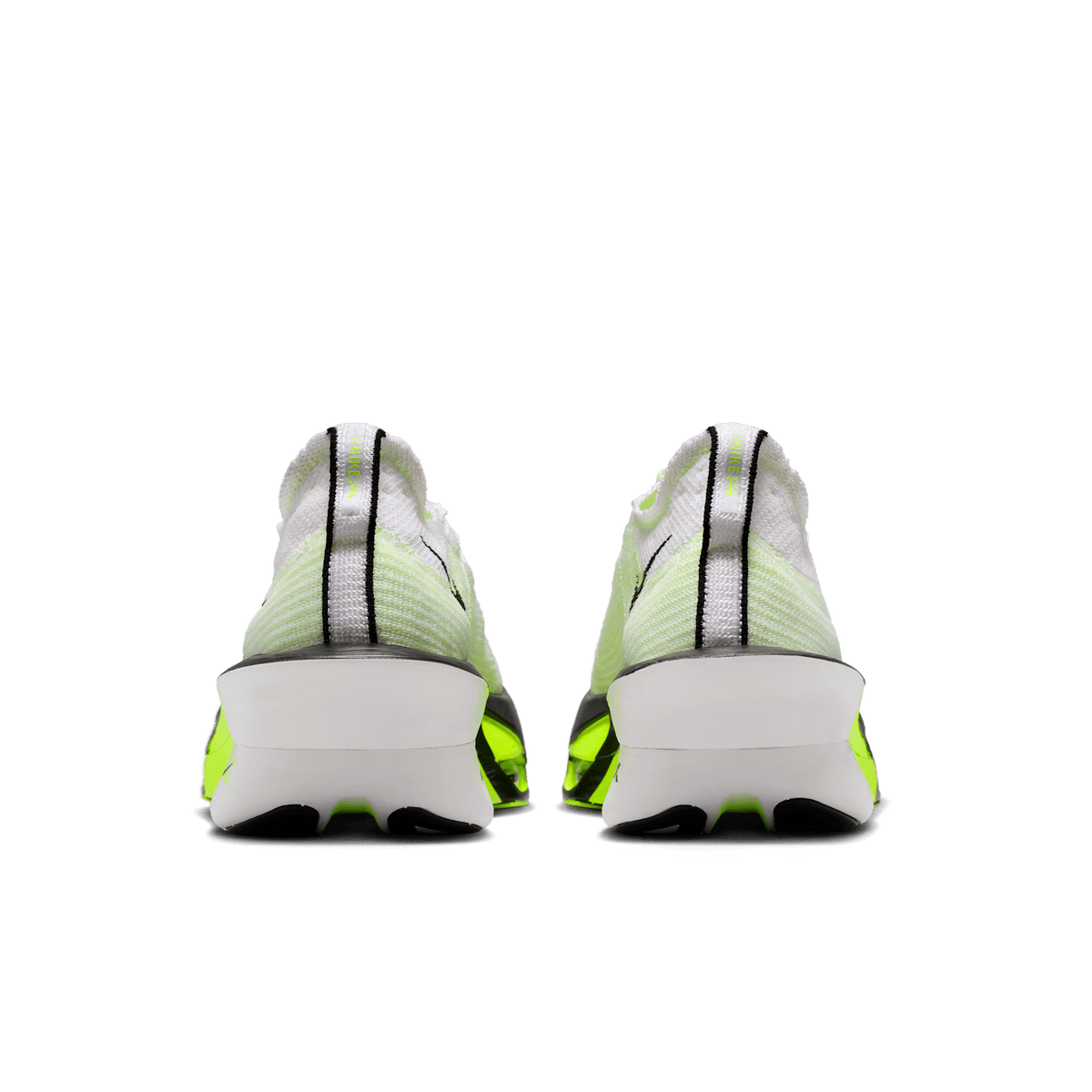 Nike Men's Air Zoom Alphafly Next% 3 100 White/BlackVoltBarelyVolt heel