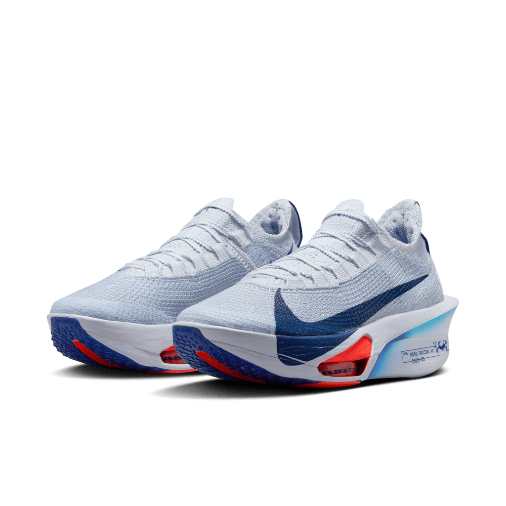 Nike Women's Air Zoom Alphafly Next% 3 001 FootballGrey/BlueVoidGhost pair angle