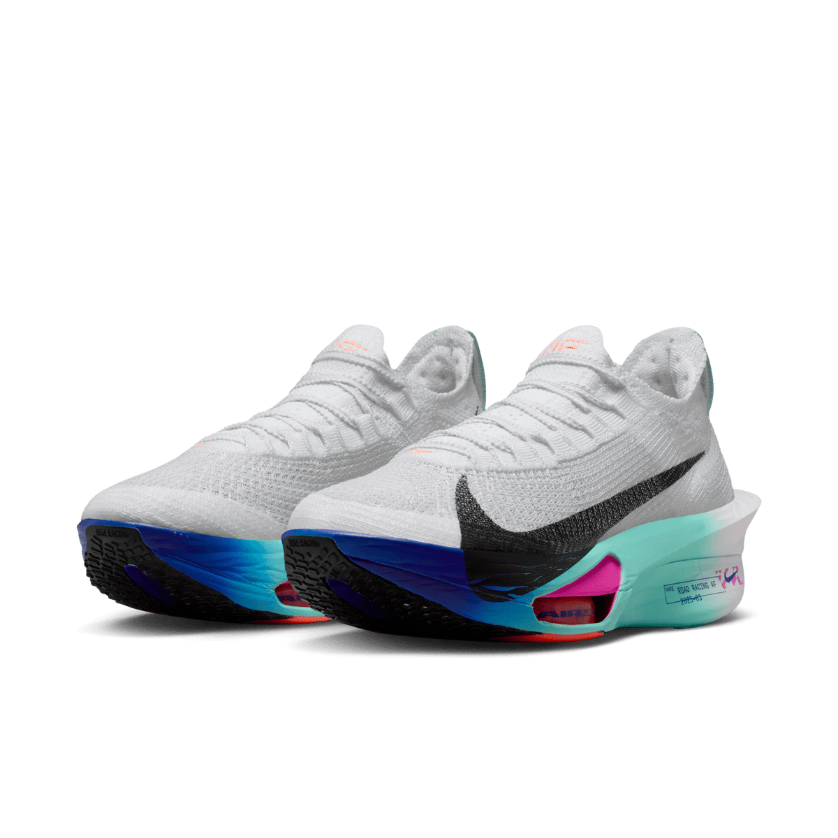 Nike Women's Air Zoom Alphafly Next% 3 104 White/BlackHyperTurqConcord pair angle