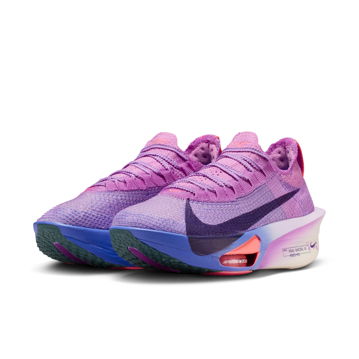 Nike Women's Air Zoom Alphafly Next% 3 500 FuchsiaGlow/PurpleDynasty pair angle