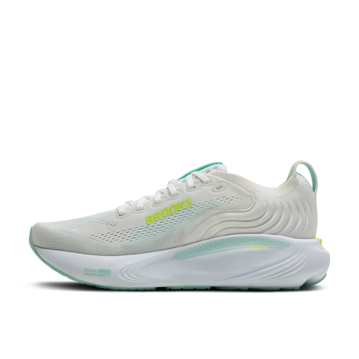 Brooks Women's Adrenaline GTS 25 145 White/Nightlife/Yucca medial