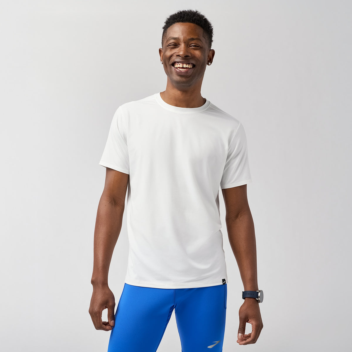 Brooks Men's Luxe Short Sleeve 100 White lateral