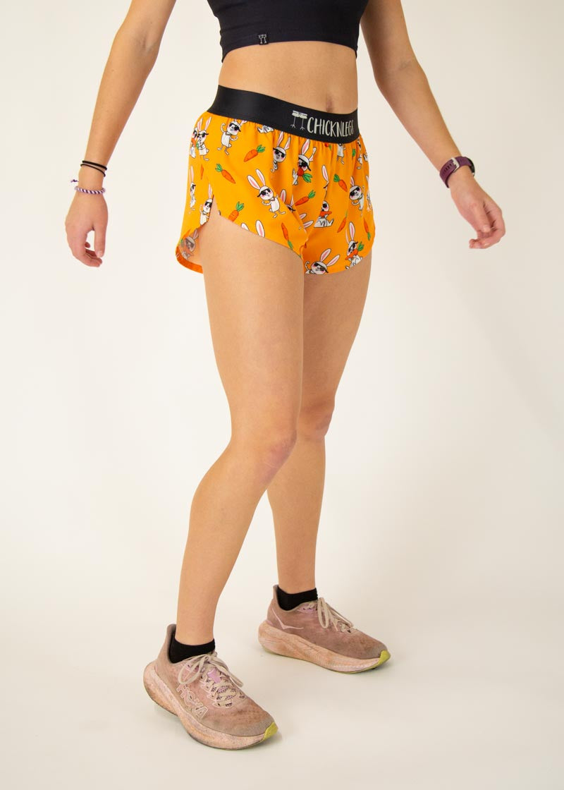 ChicknLegs Women's 1.5" Split Shorts Bad Bunny heel