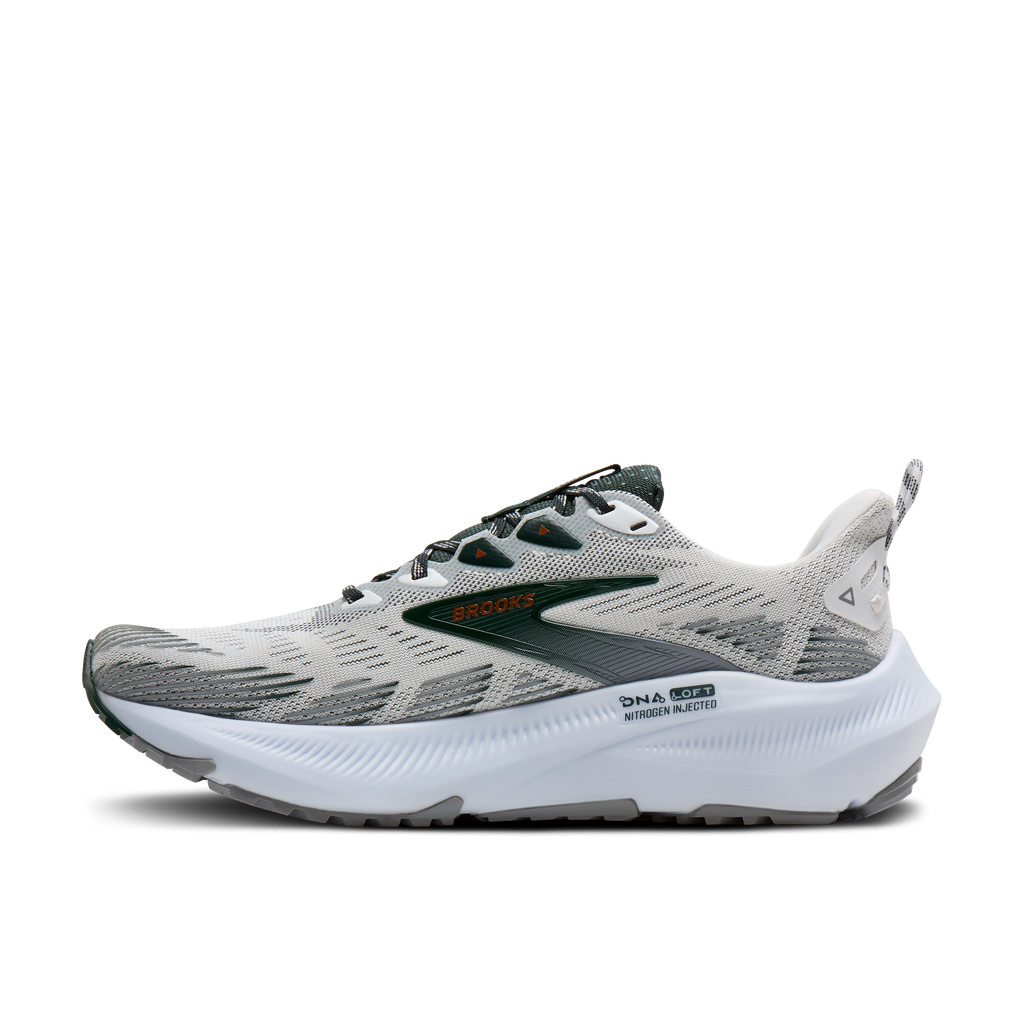 Brooks Men's Ghost Trail 186 White/Grey/Green medial