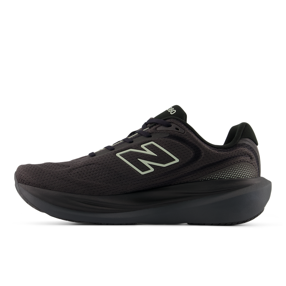 New Balance Men's 1080v15 5MD BLACK/FADEDBLACK/OLIVINE medial