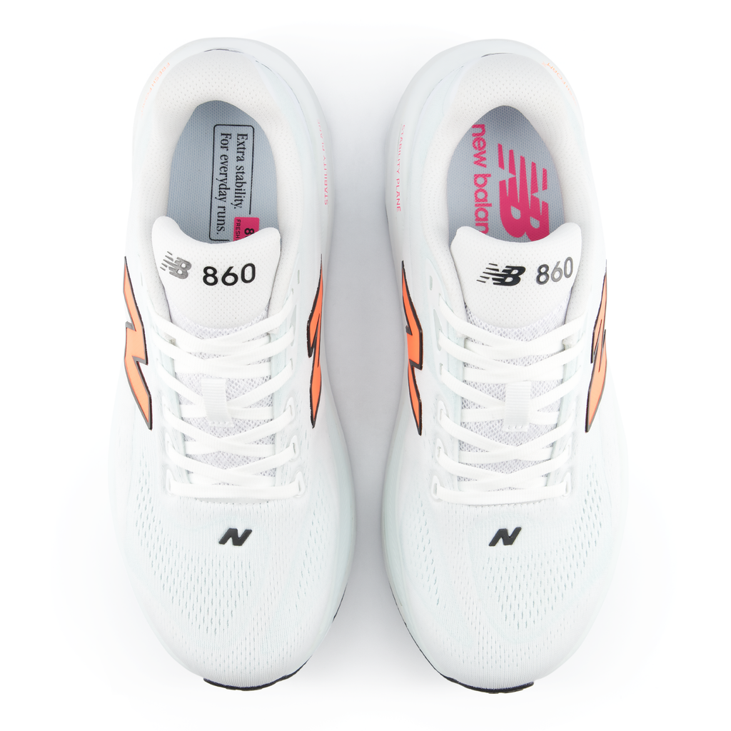 New Balance Men's 860v15 39G NB103WHITE/TANGERINEHEAT/GLINTBLUE top