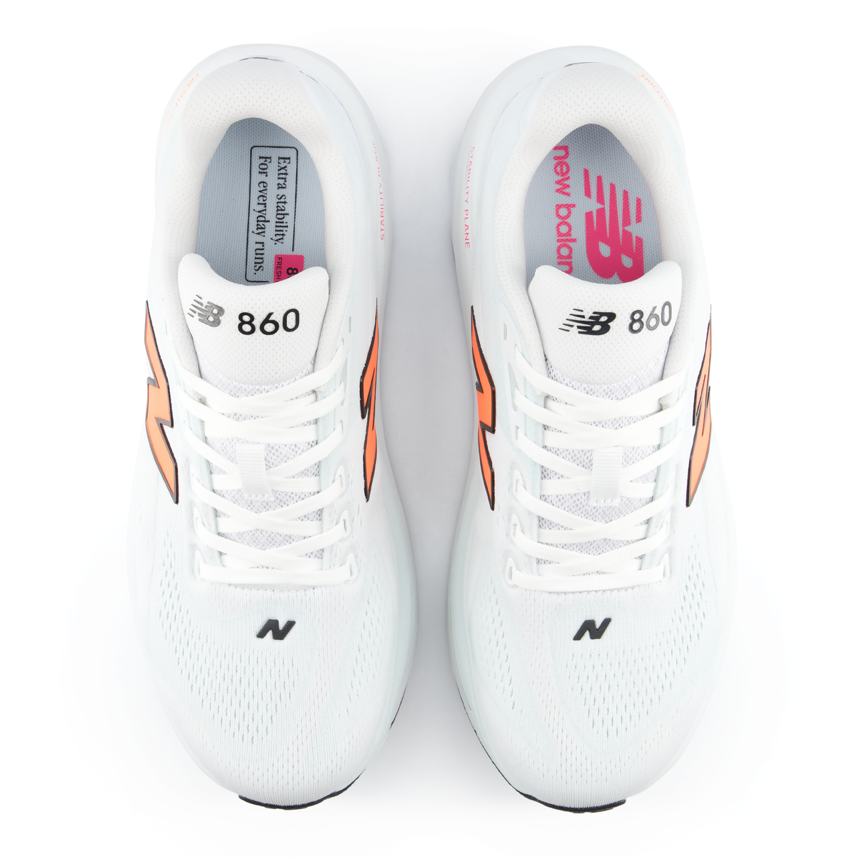New Balance Men's 860v15 39G NB103WHITE/TANGERINEHEAT/GLINTBLUE top