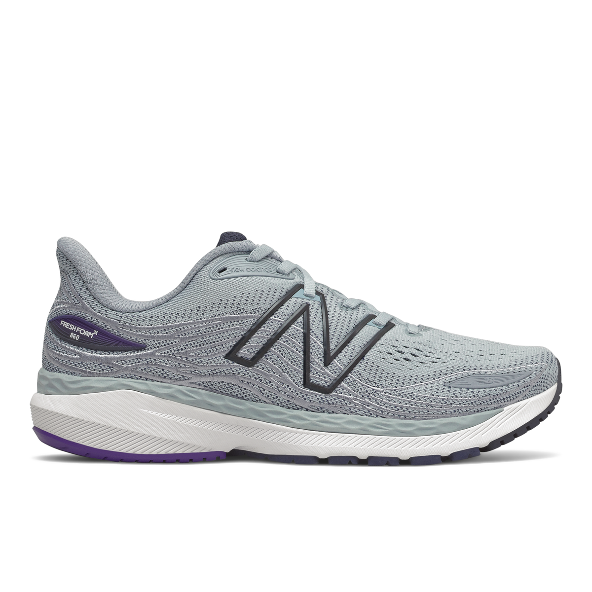 New Balance Men's 860 v12 S Gray/Purple lateral