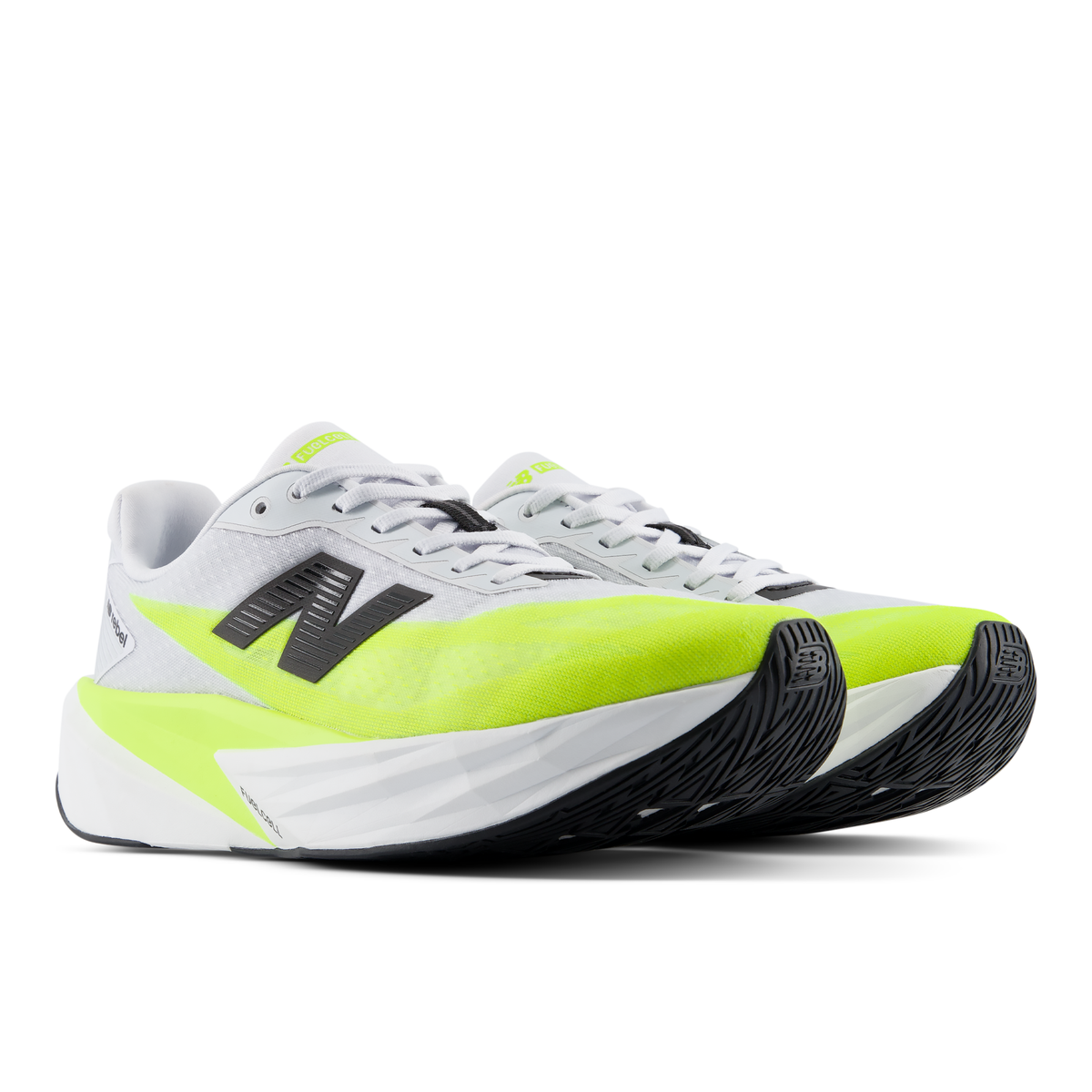 New Balance Men's Fuelcell Rebel v5 1V1 Freshair/Alkalinegreen pair angle