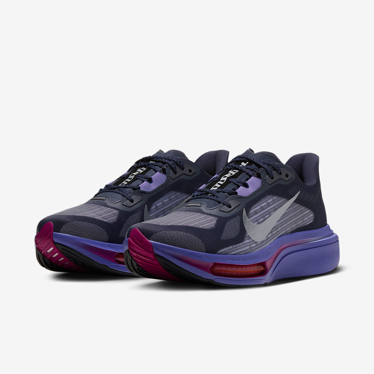 Women's Pegasus Plus 2 004 Gridiron/MetallicSilver-PersianViolet pair angle
