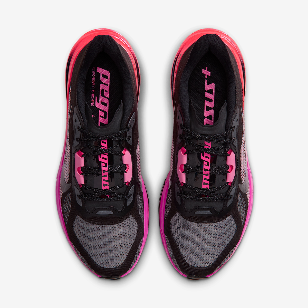 Women's Pegasus Plus 2 005 Black/Black-HyperPink-LaserCrimson top