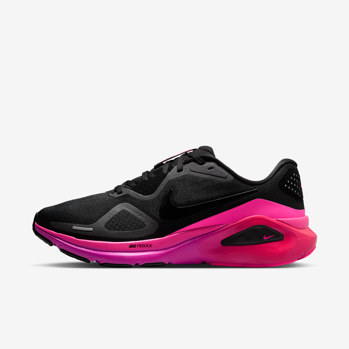 Nike Women's Structure 26 005 Black/Black-HyperPink-LaserCrimson lateral
