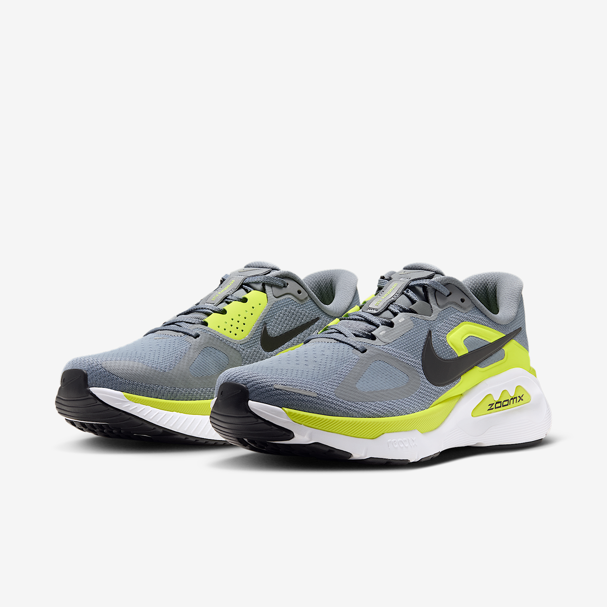Nike Men's Structure Plus 006 CoolGrey/Black-LemonVenom-White pair angle