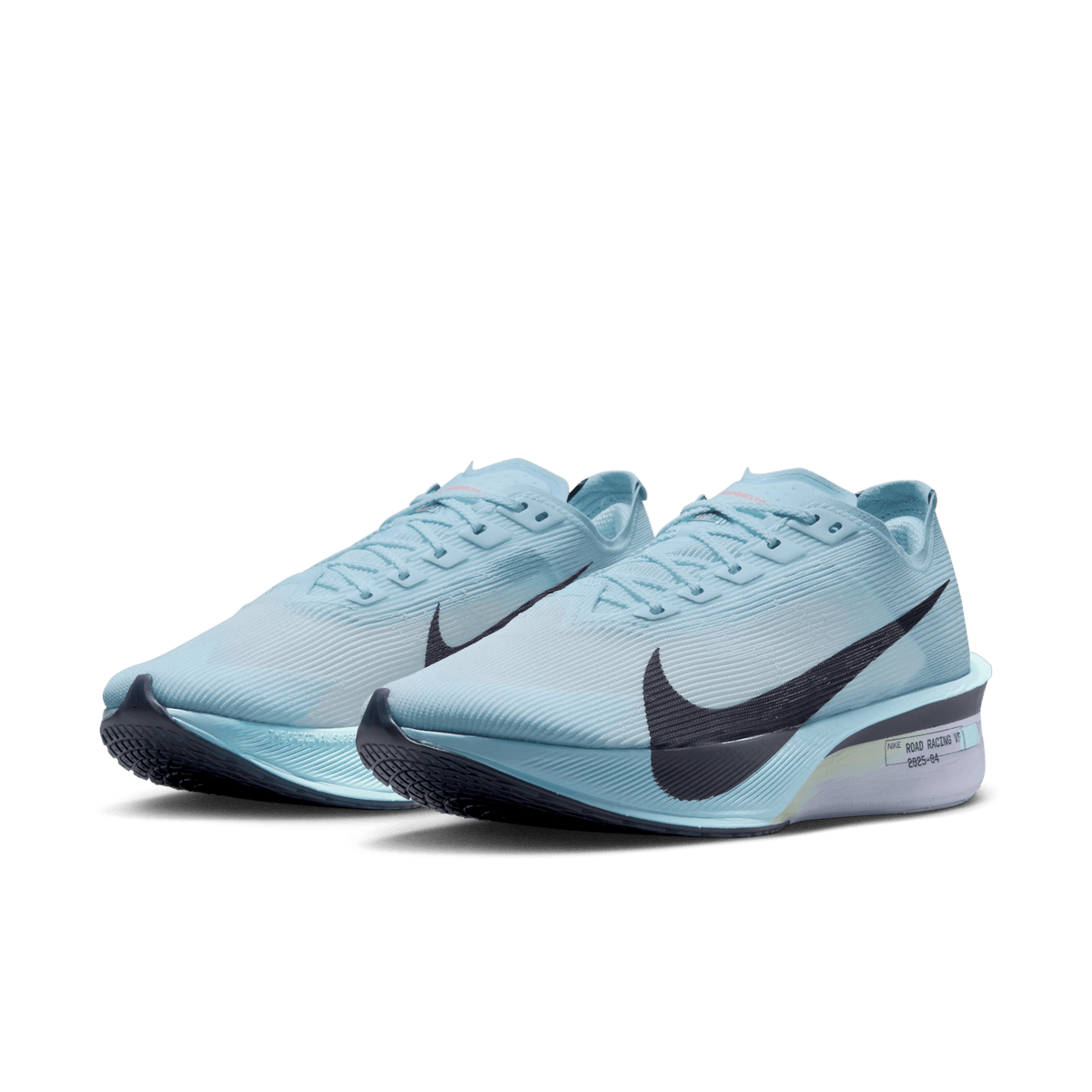 Nike Women's Vaporfly 4 400 GlacierBlue/GridironBlueTint pair angle