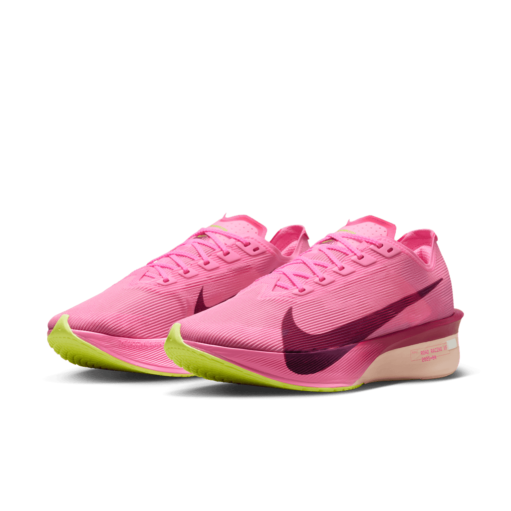 Nike Women's Vaporfly 4 601 Pink Spell/bordeauxhyper Pinkvolt Ice pair angle