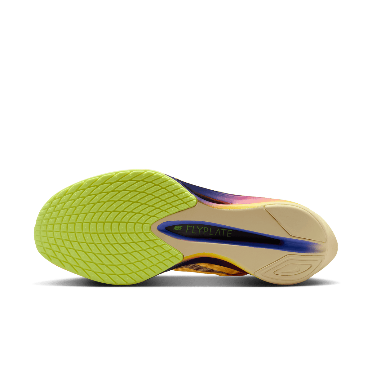 Nike Women's Vaporfly 4 800 CitronPulse/IndigoBurstLaserOrange outsole
