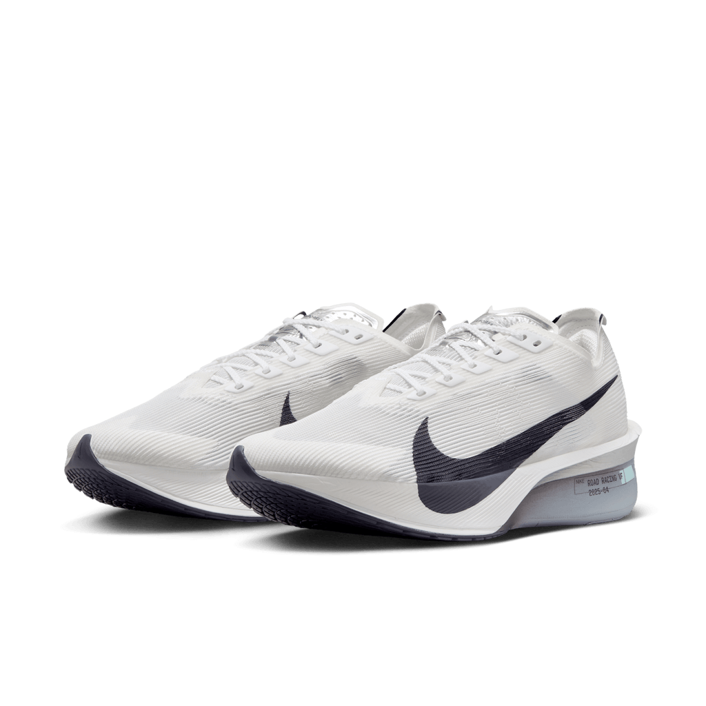 Nike Women's Vaporfly 4 100 White/GridironObsidianMist pair angle