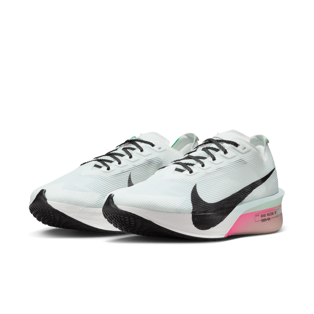 Nike Women's Vaporfly 4 101 White/BlackHyperPinkMintFoam pair angle