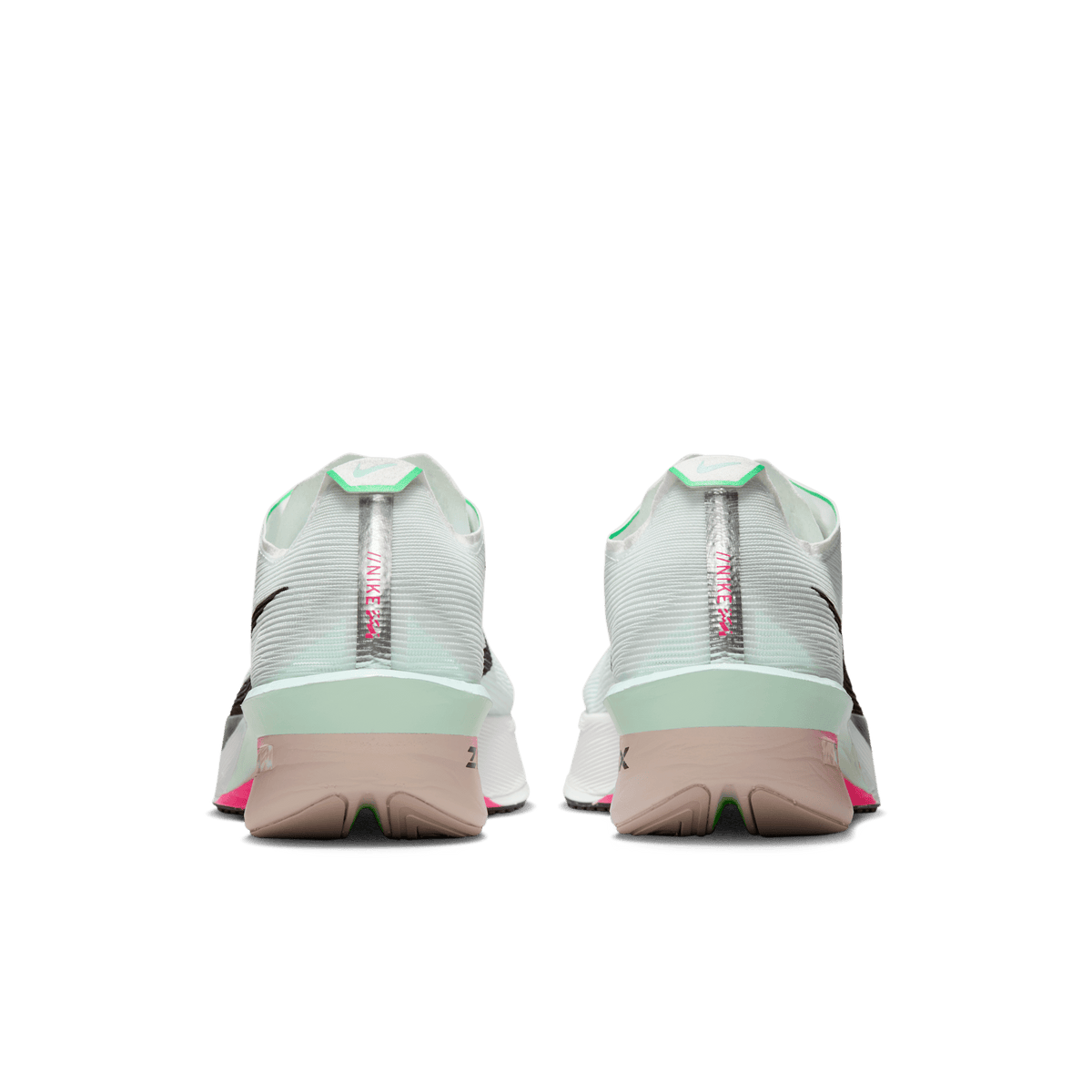 Nike Women's Vaporfly 4 101 White/BlackHyperPinkMintFoam heel