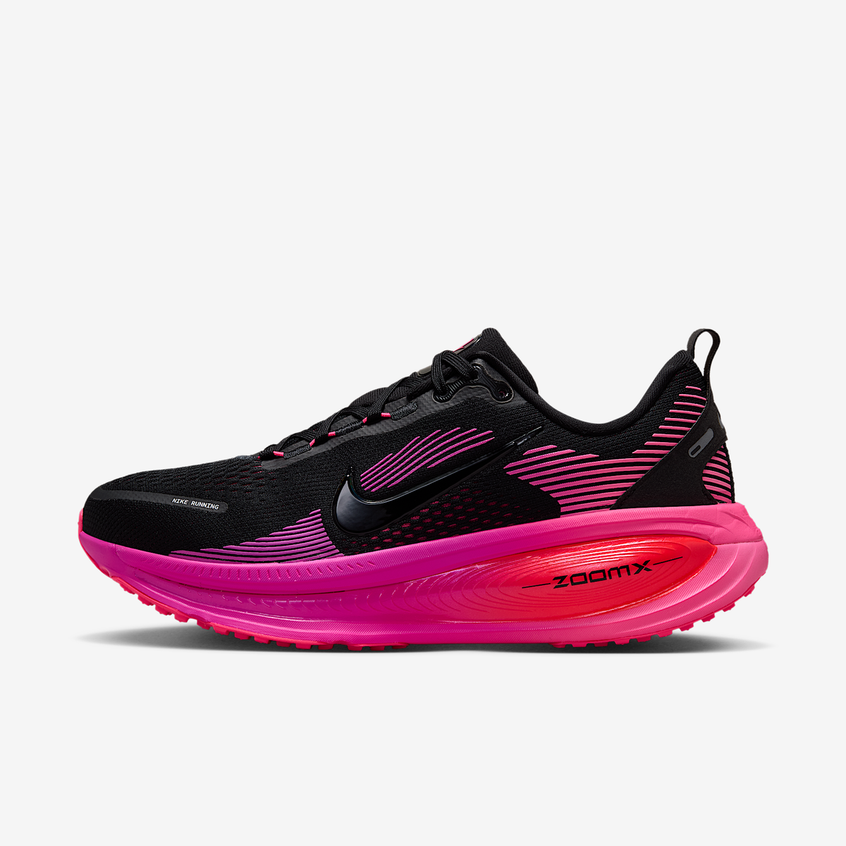Nike Women's Vomero 18 013 Black/Black-HyperPink-LaserCrimson lateral
