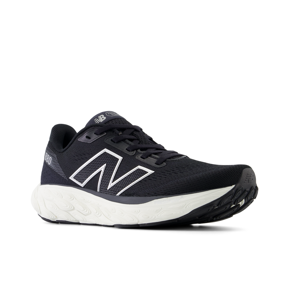 New Balance Women's 880 v14 K Black/SeaSalt/SilverMetallic pair angle